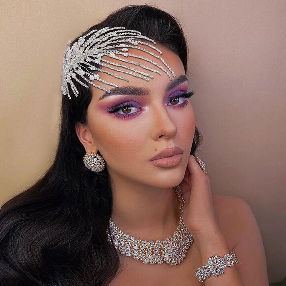 Wedding Headband Crystal Bridal Headpiece Rhinestone Hair Accessories for Women - Picture 5 of 6